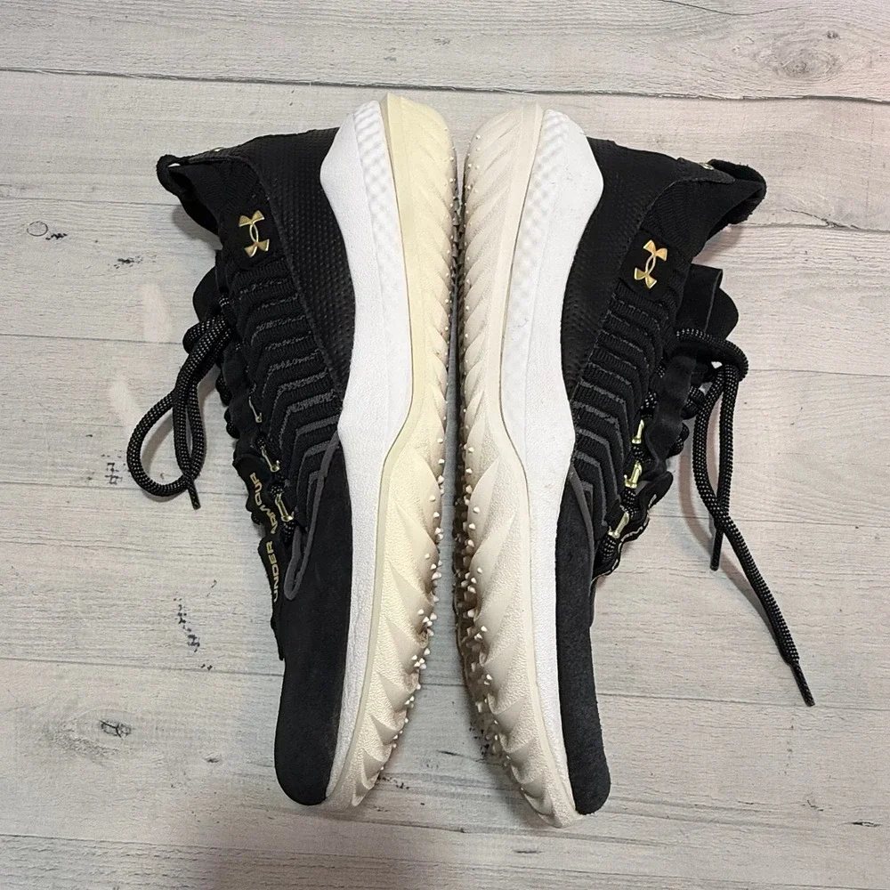 Under Armour Mens Bryce Harper 9 Black Gold Turf Shoes men's 11